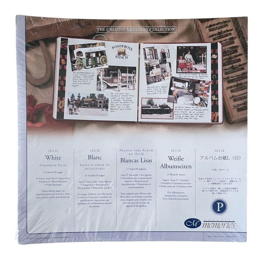 WHITE Creative Memories Scrapbook Pages Original 12x12 Page Refills NEW NWT